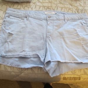 light blue deconstructed torrid shorts 22